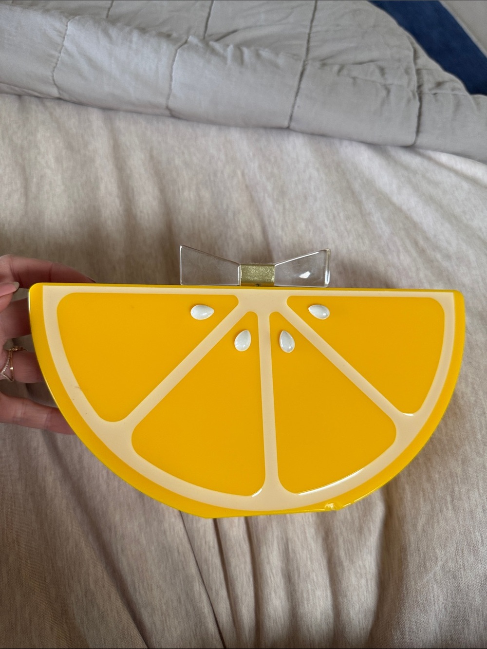 Lemon Slice Yellow Acrylic Clutch